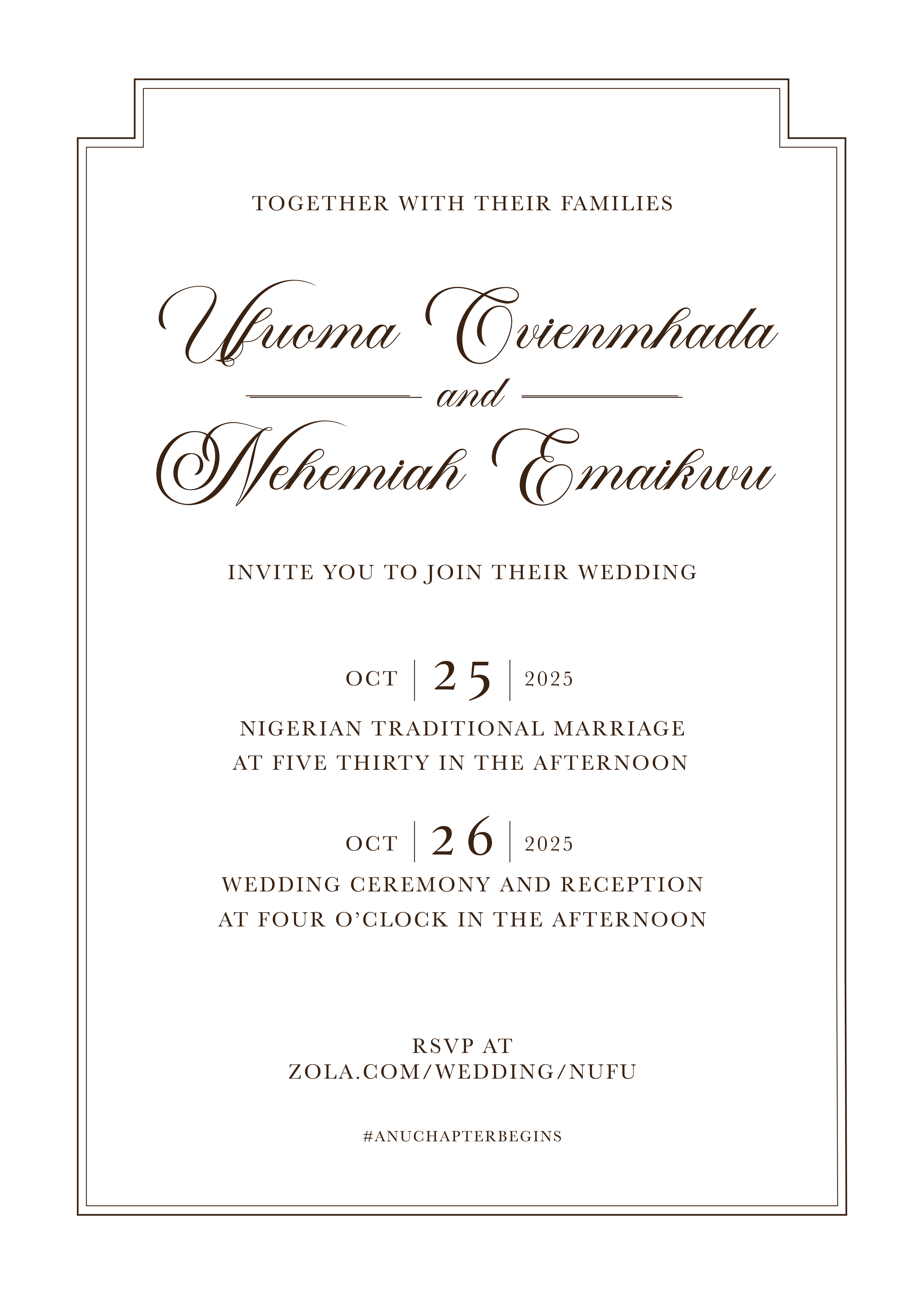 Wedding invitation card